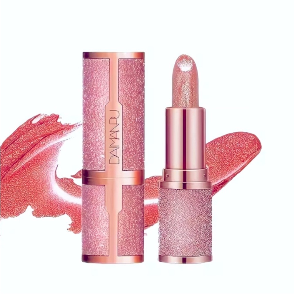 Diamond Glitter Lipstick – Shimmer Rose Pink ✨